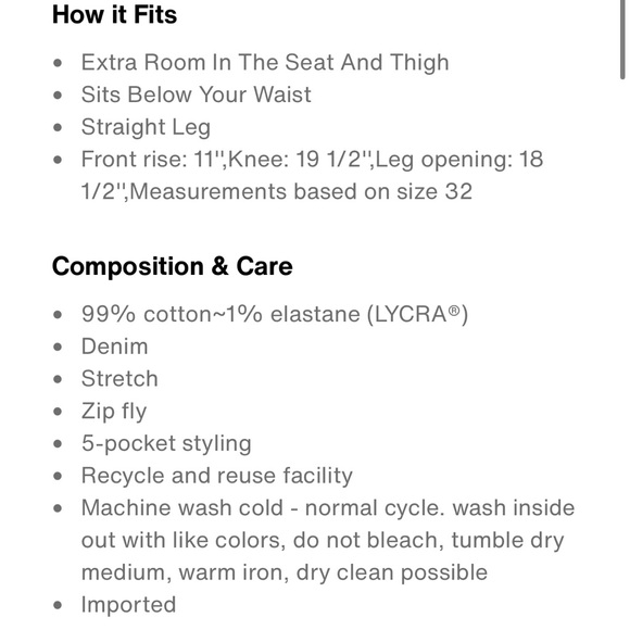 Levi’s Men 569 W 29 L 32 Loose Straight Dark Blue Wash Original NWT - Picture 6 of 14